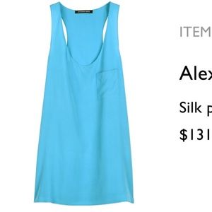 Alexander Wang Blue 100% Silk Tank